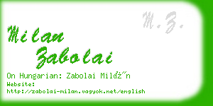 milan zabolai business card